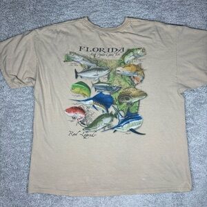 Reel Legends Shirt Mens XXL Crewneck Florida Most Popular Game Fish Fishing Tee
